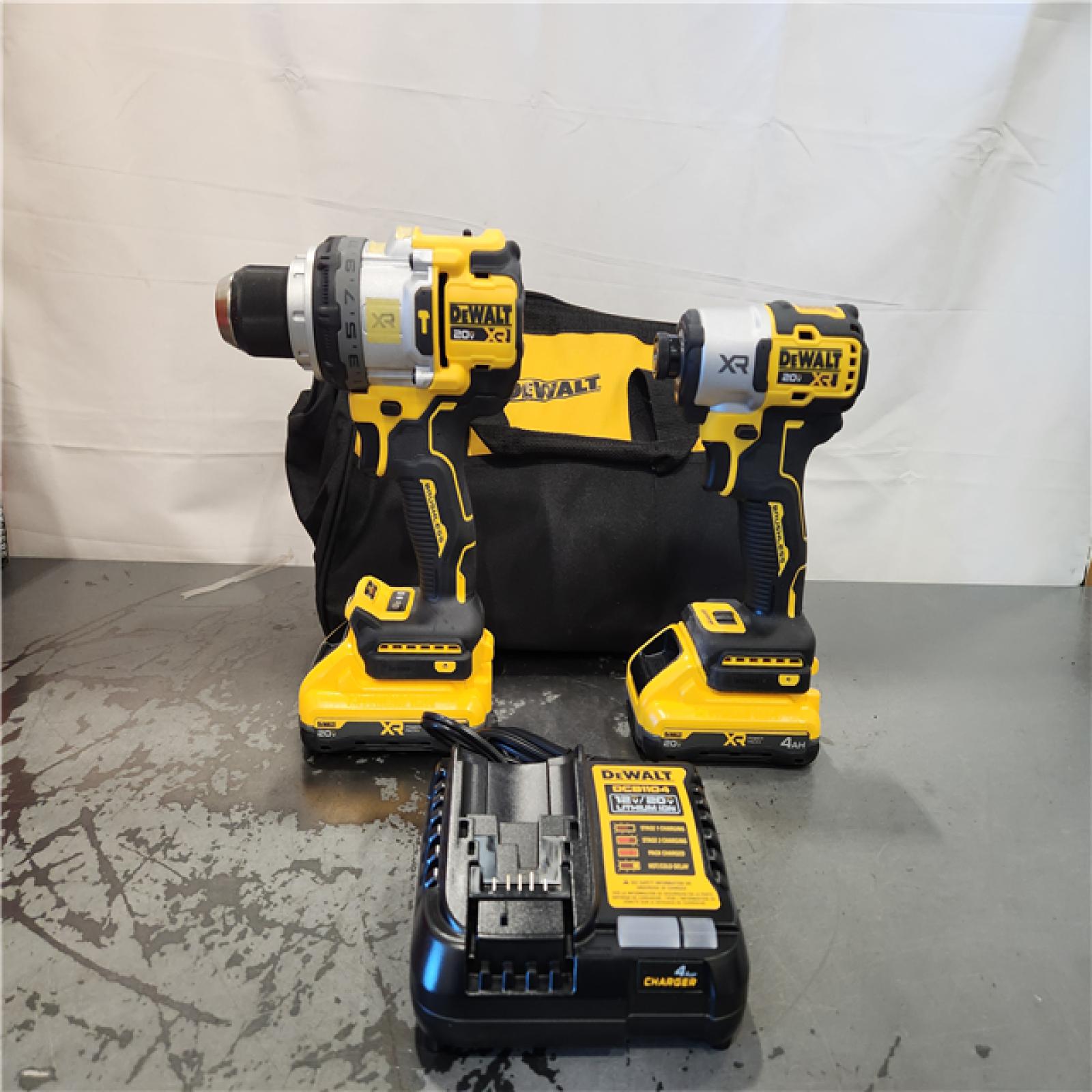 AS-IS- DEWALT 20V MAX XR 2-Tool Combo Kit with POWERPACK