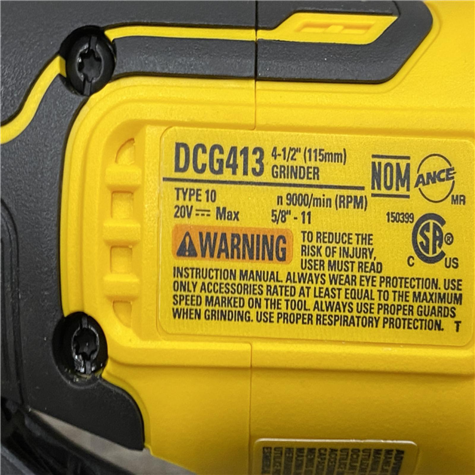 AS-IS DEWALT 20V MAX XR Cordless Brushless 4.5 in. Paddle Switch Small Angle Grinder with Kickback Brake (Tool Only)