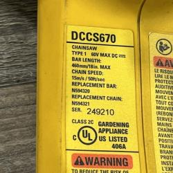 AS-IS DEWALT FLEXVOLT 60V MAX 16in. Brushless Cordless Chainsaw (Tool Only)