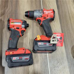 AS-IS  Milwaukee M18 FUEL 18V Lithium-Ion Brushless Cordless Hammer Drill and Impact Driver Combo Kit (2-Tool) with 2 Batteries