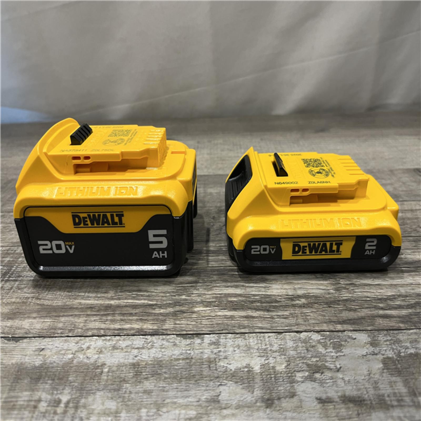 AS-IS DEWALT 20V MAX Lithium-Ion Battery Kit with 5.0Ah and 2.0Ah Battery and Charger