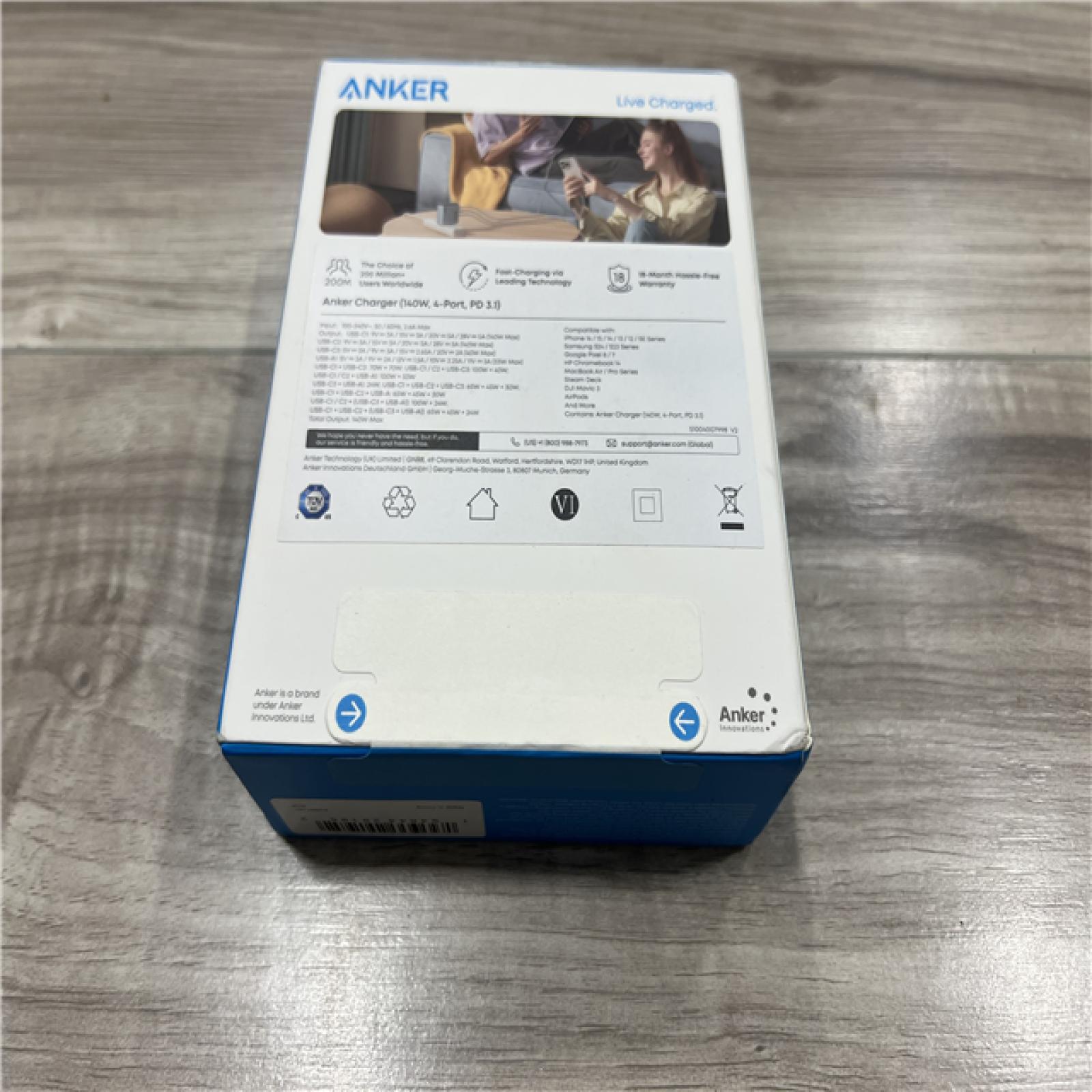 Anker Charger 140W 4 Port with Digital Display: USB  USB-C  Lightweight  Quick Charge