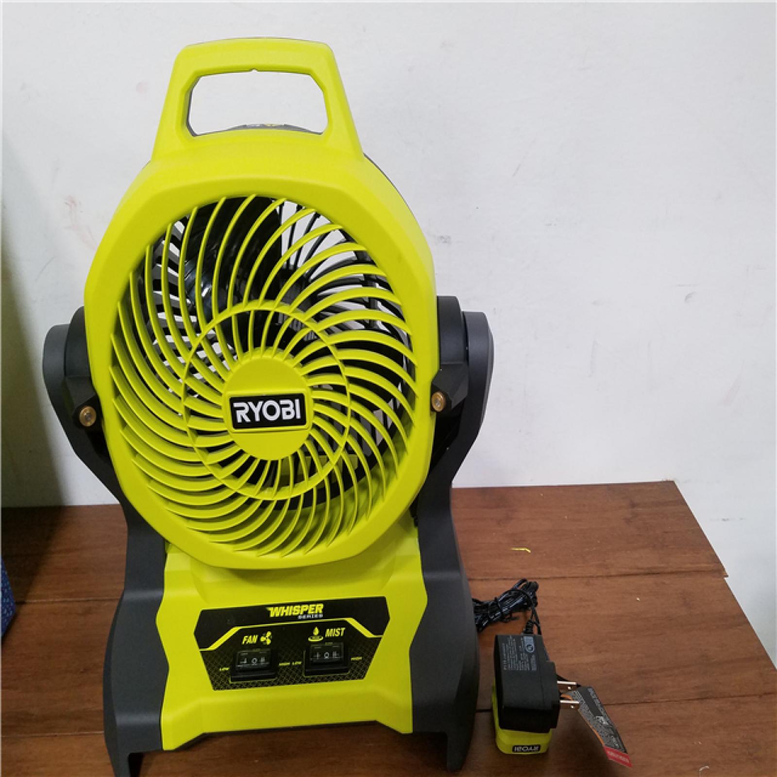 California NEW Ryobi One+ 18V 7.5 Bucket Top Misting Fan Kit  Includes (1) Battery & Charger