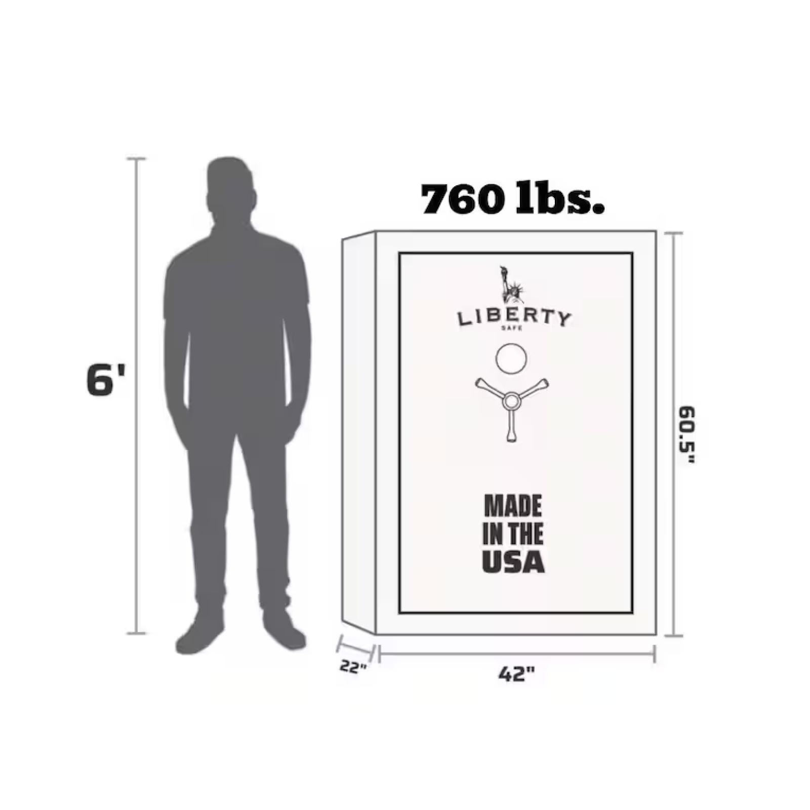 DALLAS LOCATION - LIBERTY SAFE Federal 48-Gun 75-Min fire rating EMP E-Lock  60.5 in. H x 42 in. W x 22 in. D  Gray Marble Gun Safe