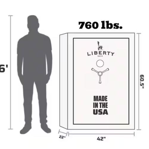 DALLAS LOCATION - LIBERTY SAFE Federal 48-Gun 75-Min fire rating EMP E-Lock  60.5 in. H x 42 in. W x 22 in. D  Gray Marble Gun Safe