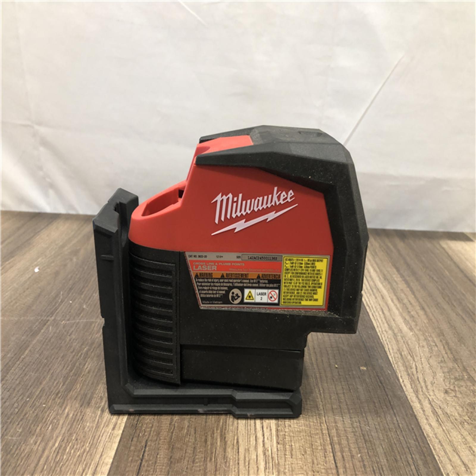 AS-IS Milwaukee 12-Volt Lithium-Ion Cordless Green 125 ft. Cross Line and Plumb Points Laser Level (Tool-Only)