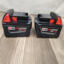 AS-IS Milwaukee M18 18-Volt Lithium-Ion XC Extended Capacity 5.0 Ah Battery Pack (2-Pack)