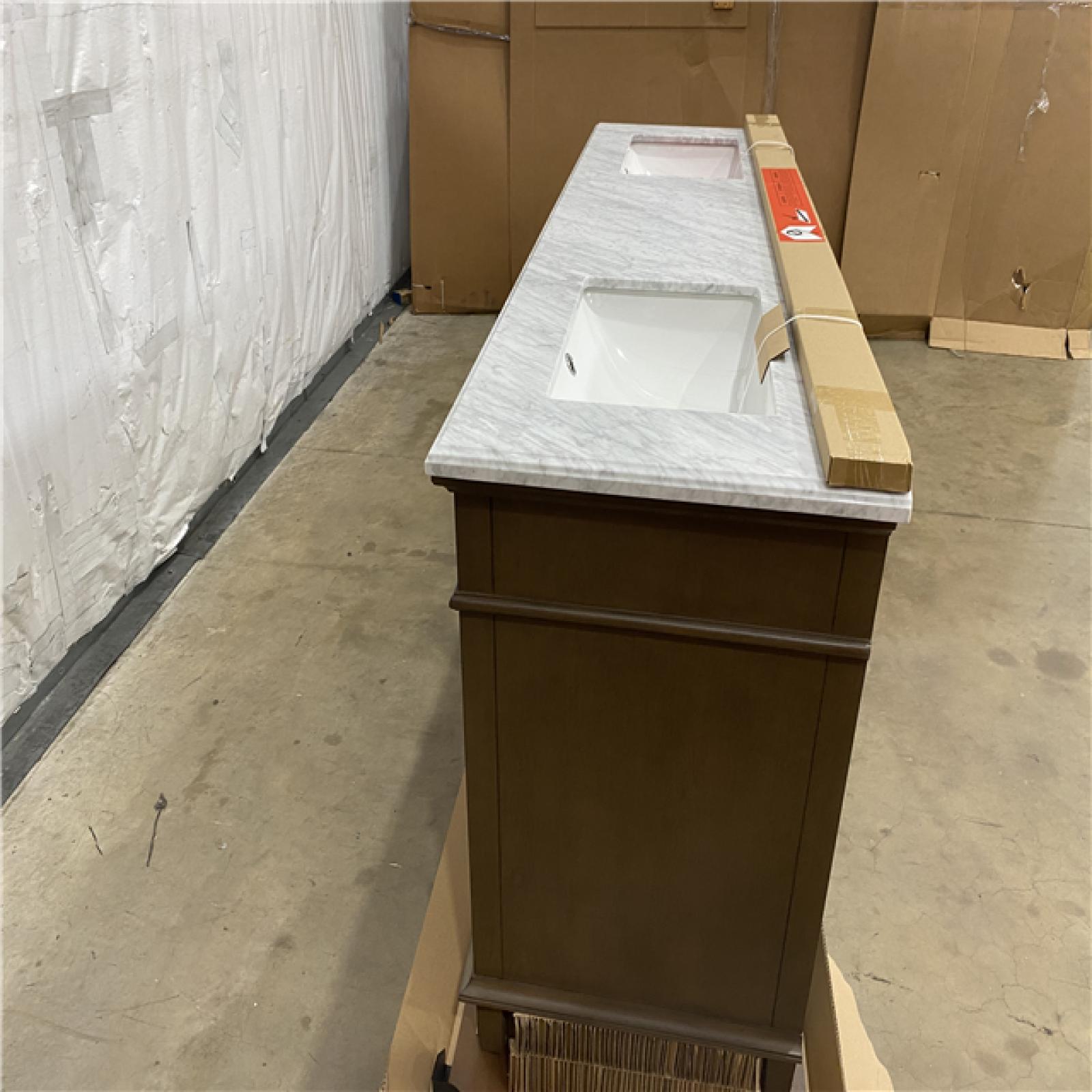 Houston Location - AS-IS home improvement pallet MARBLE TOP SINK 72X34X22