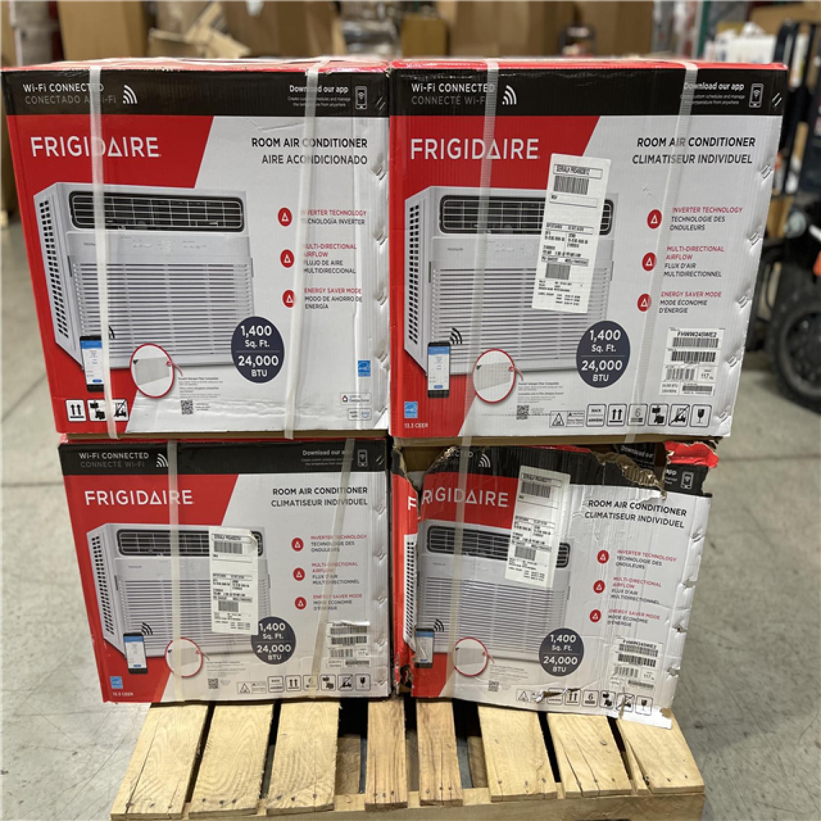 DALLAS LOCATION - Frigidaire 24 000 BTU 230-Volt Inverter Technology Window Room Air Conditioner Cools 1400 sq. ft. PALLET-(4 UNITS)