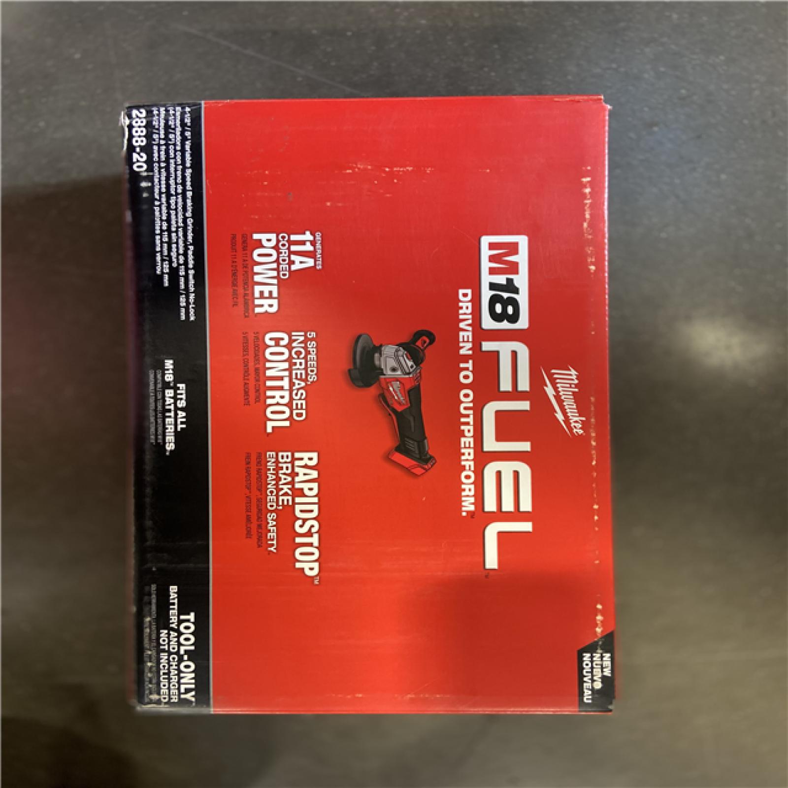 NEW! - Milwaukee M18 FUEL 18V Lithium-Ion Brushless Cordless 4-1/2 in./5 in. Grinder with Variable Speed & Paddle Switch (Tool-Only)