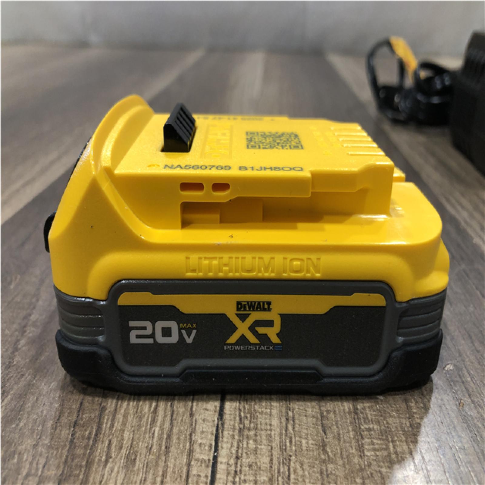 AS-IS DEWALT 20V MAX XR POWERSTACK Lithium-Ion Battery Starter Kit with 1.7Ah Battery and Charger