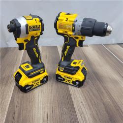 AS-IS DEWALT 20V MAX XR Hammer Drill and ATOMIC Impact Driver 2 Tool Cordless Combo Kit with (2) 4.0Ah Batteries, Charger, and Bag