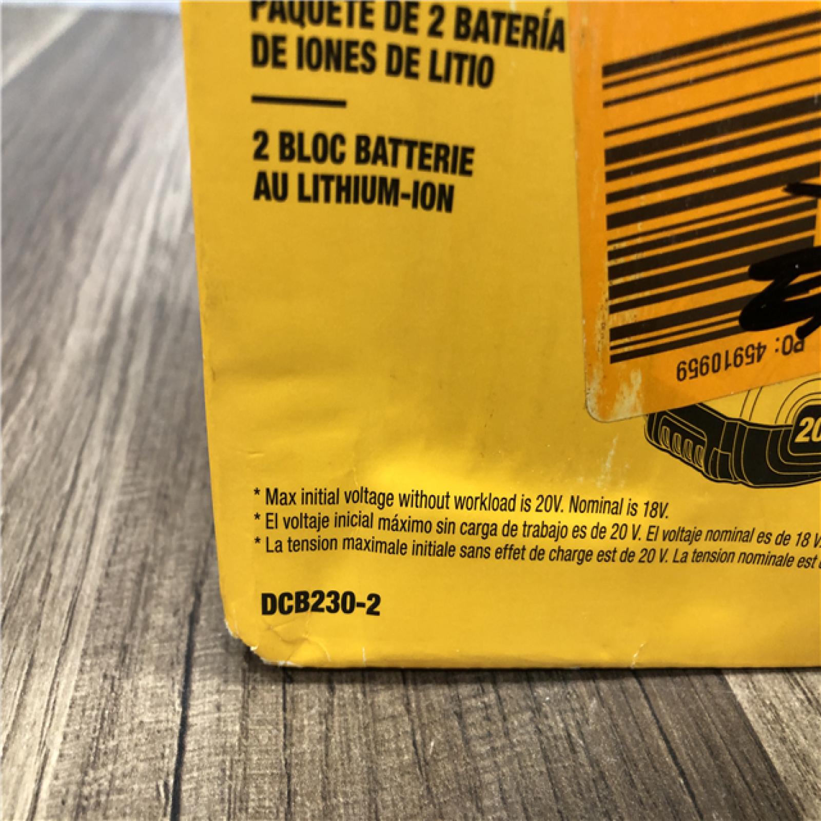 NEW- DEWALT 20V MAX Compact Lithium-Ion 3.0Ah Battery Pack (2 Pack)