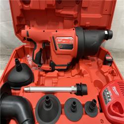 AS-IS Milwaukee 12-Volt Lithium-Ion Cordless Drain Cleaning Airsnake Air Gun Kit