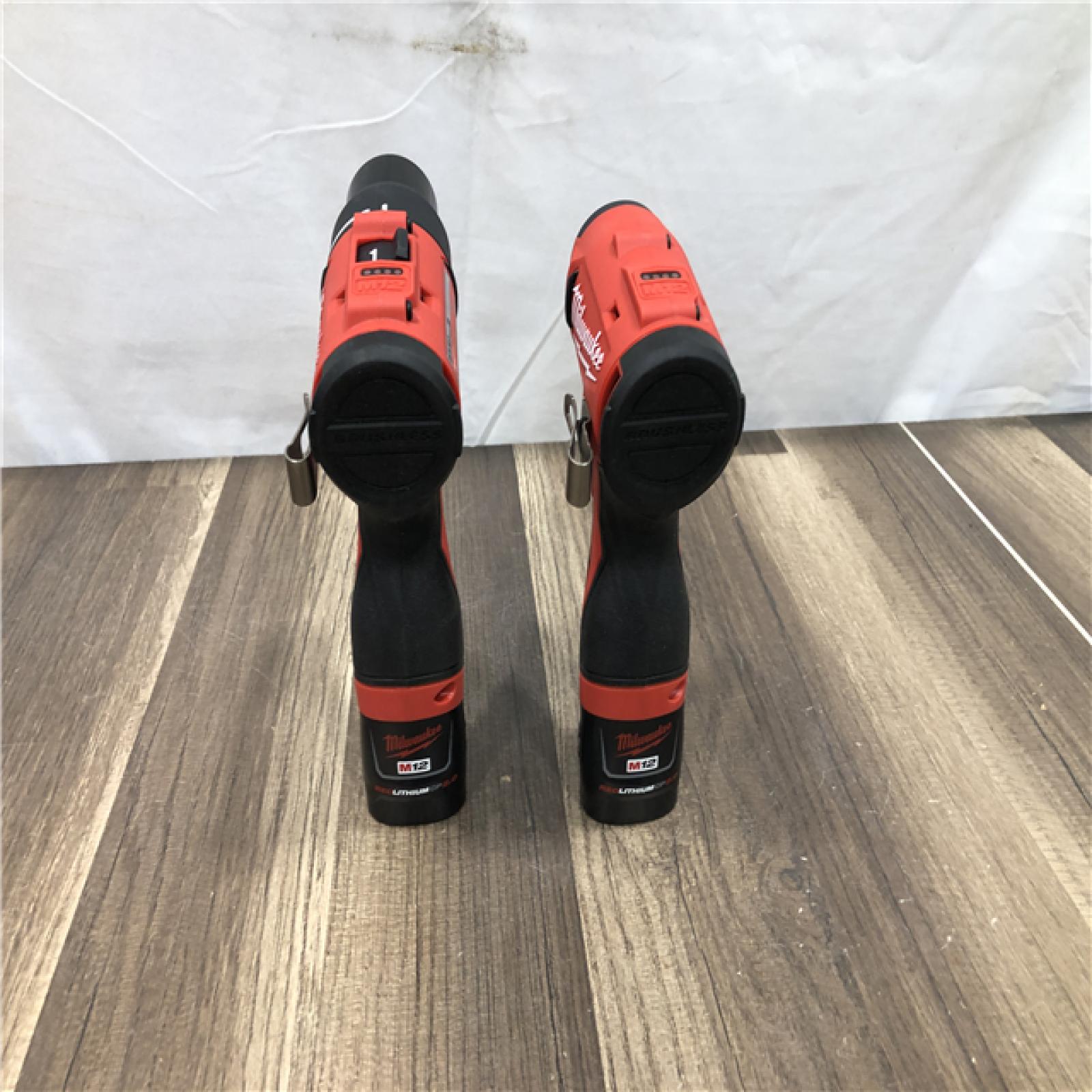 AS-IS Milwaukee 12-Volt Lithium-Ion Brushless Cordless Subcompact Drill and Impact Driver Combo Kit