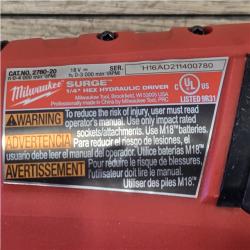 AS-IS Milwaukee  FUEL SURGE 18V Lithium-Ion Brushless Cordless 1/4 in. Hex Impact Driver (Tool-Only)