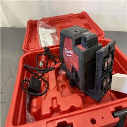 AS-IS - MILWAUKEE 100 Ft. REDLITHIUM Lithium-Ion USB Green Rechargeable Cross Line Laser Level with Charger