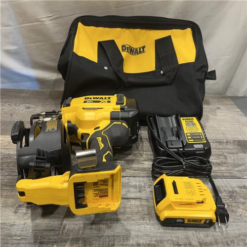 AS-IS DEWALT 20V MAX Lithium-Ion 15-Degree Electric Cordless Roofing Nailer Kit