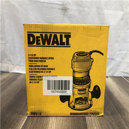 NEW- DEWALT 12 Amp Corded 2-1/4 Horsepower Electronic Variable Speed Fixed Base Router with Soft Start