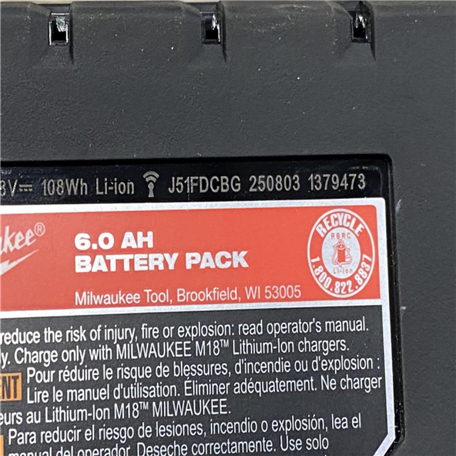 AS-IS Milwaukee 18-Volt Lithium-Ion High Output Battery Starter Kit with Two 6.0 Ah Battery and Charger