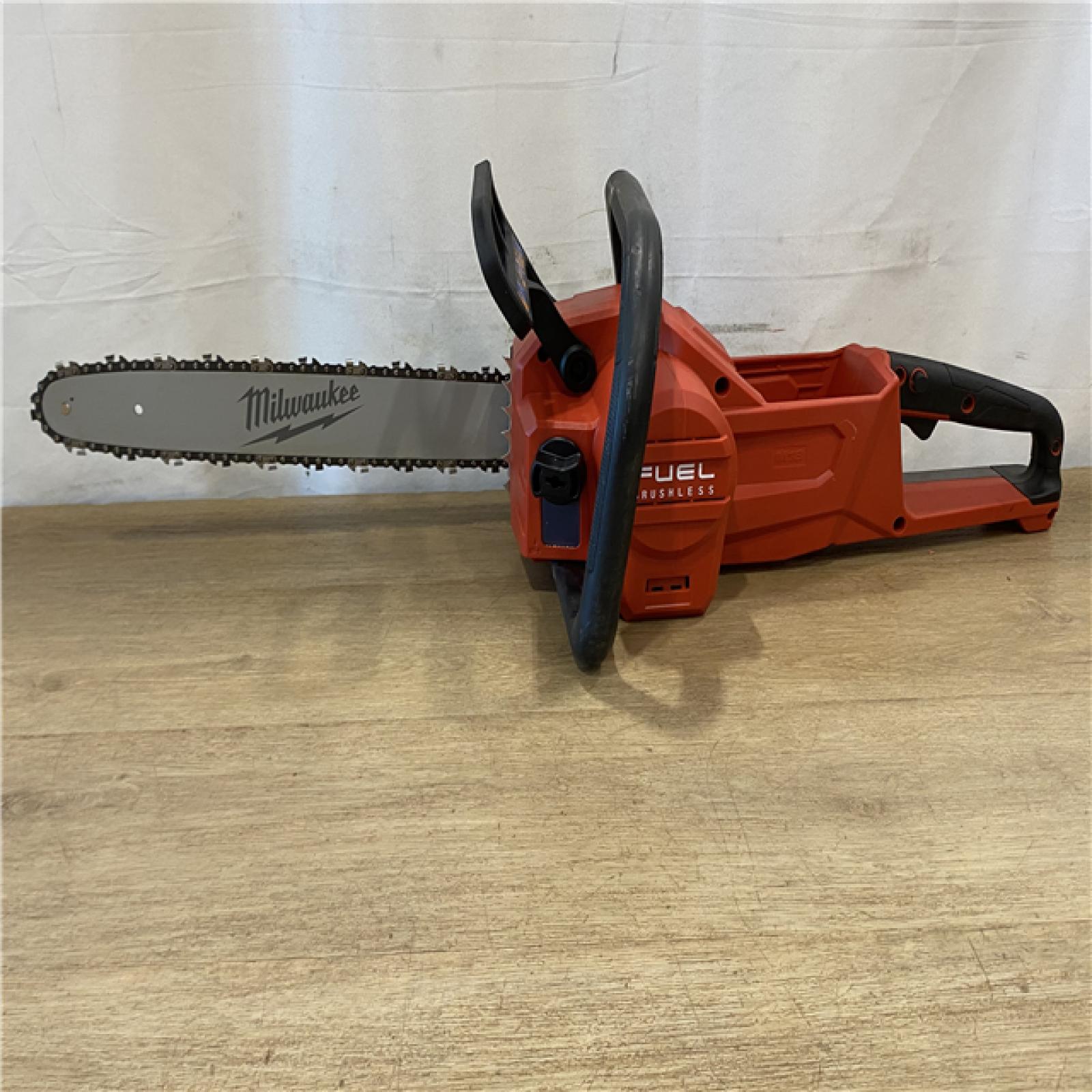 AS-IS Milwaukee FUEL 16 in. 18V Lithium-Ion Brushless Battery Chainsaw (Tool-Only)