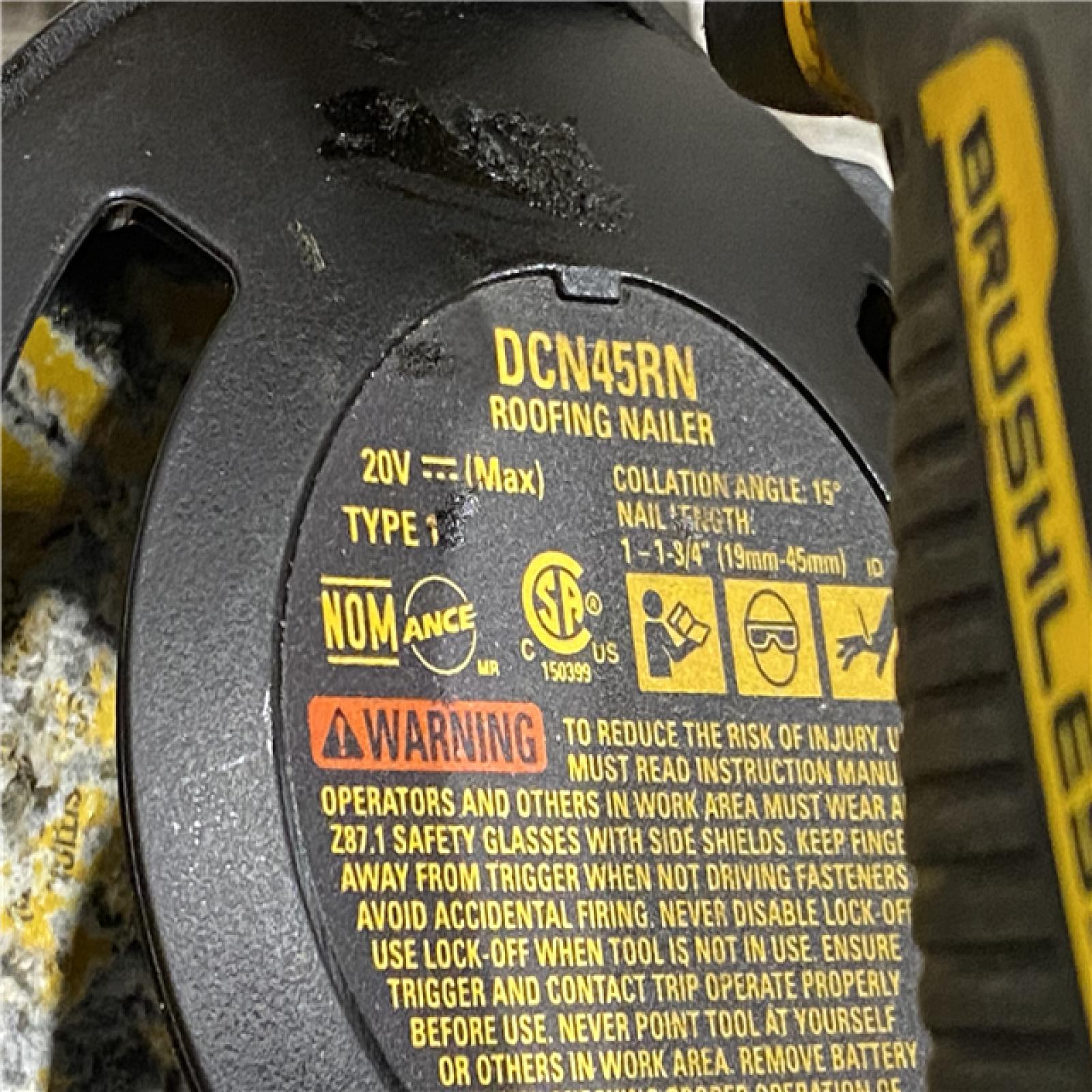 AS-IS DEWALT 20V MAX Lithium-Ion 15-Degree Electric Cordless Roofing Nailer Kit