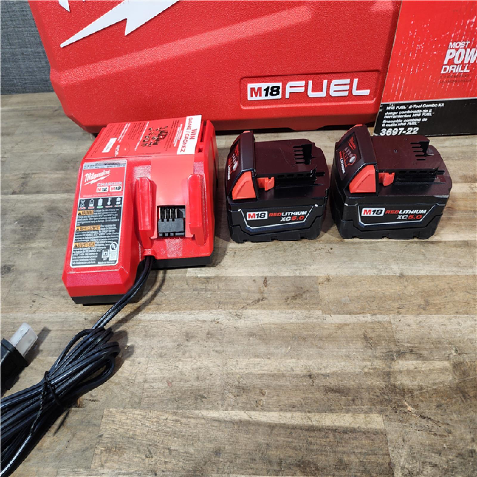 HOUSTON LOCATION - AS-IS (APPEARS LIKE NEW) M18 FUEL 18V Lithium-Ion Brushless Cordless Hammer Drill and Impact Driver Combo Kit (2-Tool) with 2 Batteries