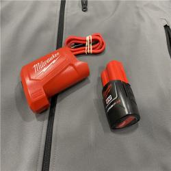 AS-IS Milwaukee Men's Large 12-Volt Lithium-Ion Cordless Tough Shell Gray Heated Jacket Kit