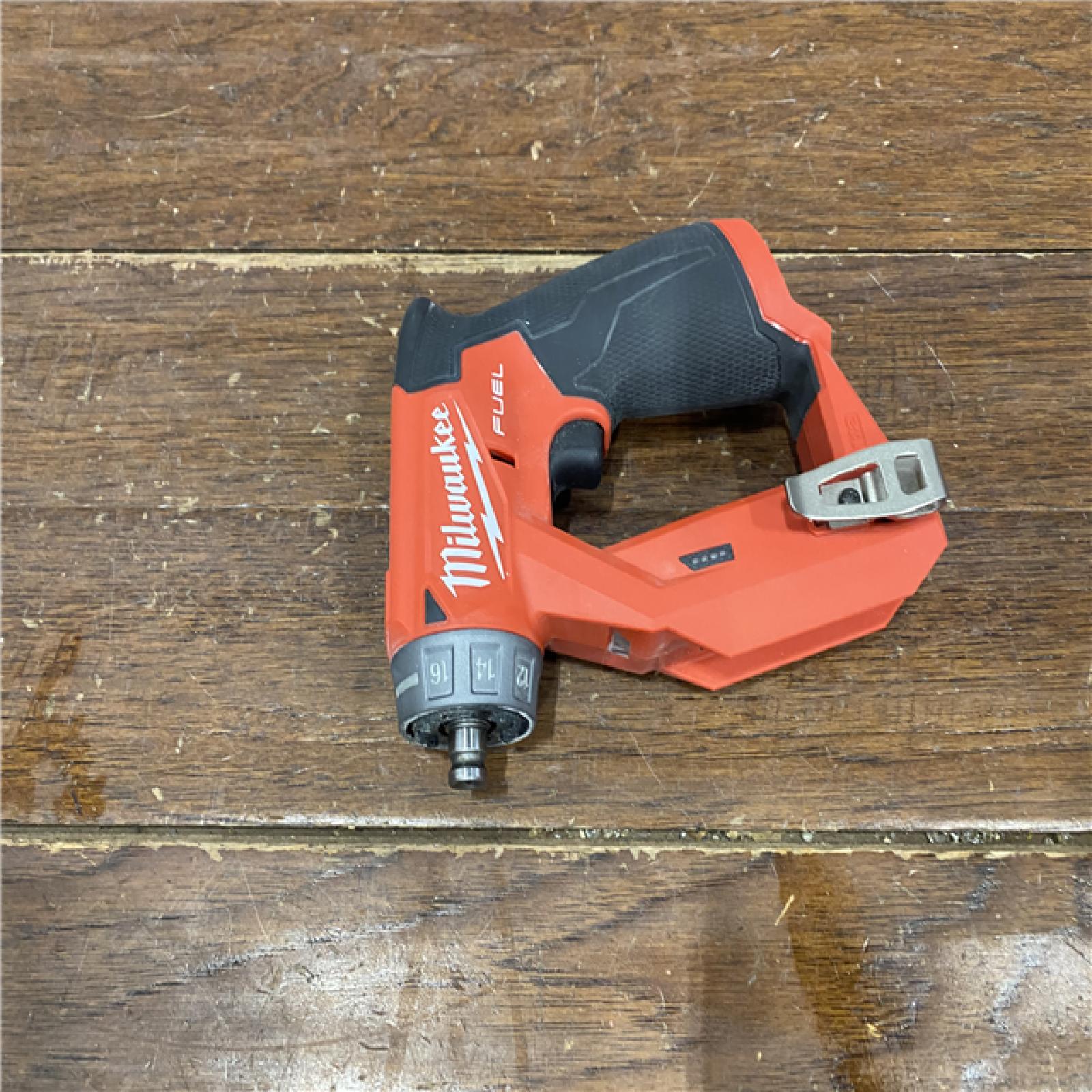 AS-IS Milwaukee M12 FUEL 12V Lithium-Ion Brushless Cordless 4-in-1 Installation 3/8 in. Drill Driver Kit with 4-Tool Heads
