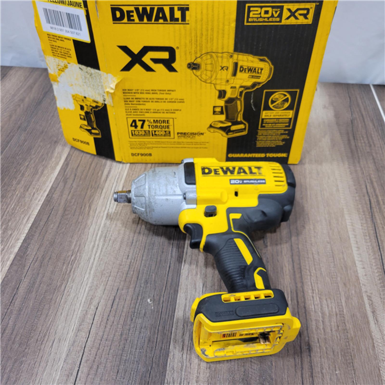 AS-IS DEWALT 20V MAX XR Lithium-Ion Cordless 1/2 High Torque Hog Ring Anvil Impact Wrench (Tool Only)