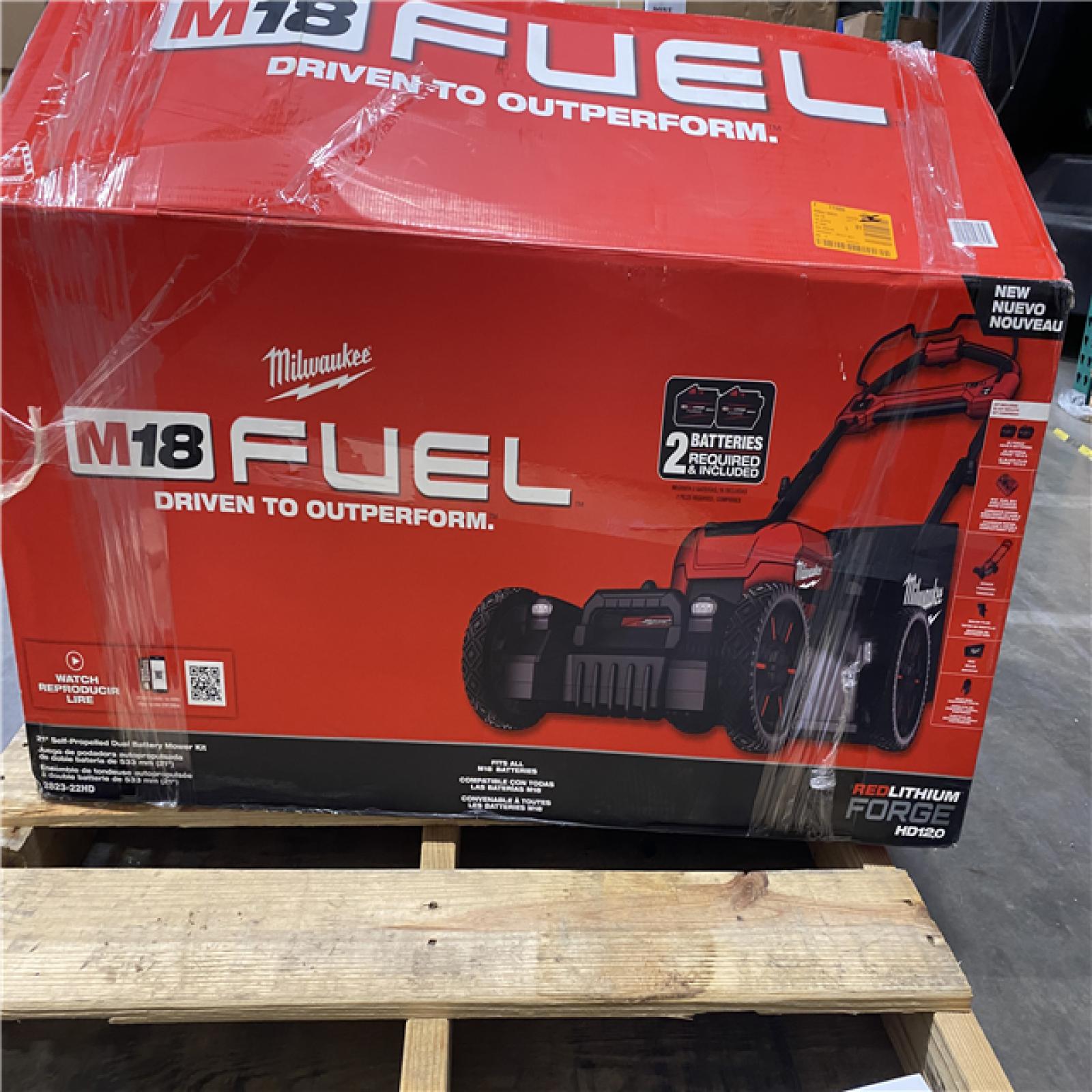 Dallas Location - As-Is -Milwaukee M18 FUEL Brushless Cordless 21 in. Walk Behind Dual Battery Self-Propelled Mower Kit