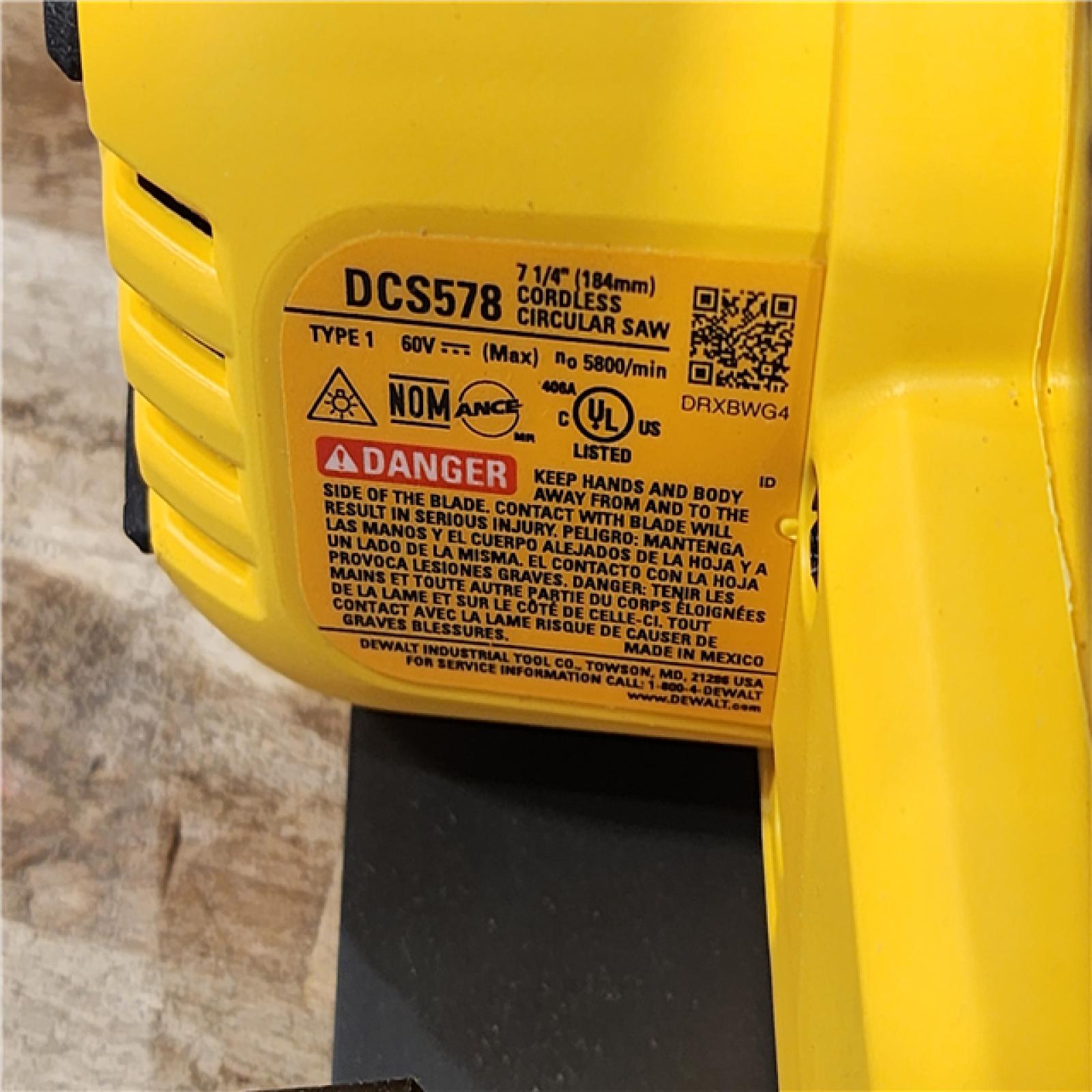 HOUSTON LOCATION - AS-IS DEWALT FLEXVOLT 60V MAX Cordless Brushless 7-1/4 in. Circular Saw with Brake (Tool Only)