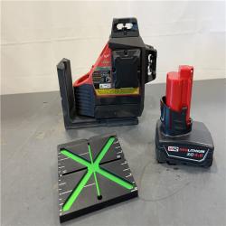 AS-IS - Milwaukee M12 12-Volt Lithium-Ion Cordless Green 250 ft. 3-Plane Laser Level Kit