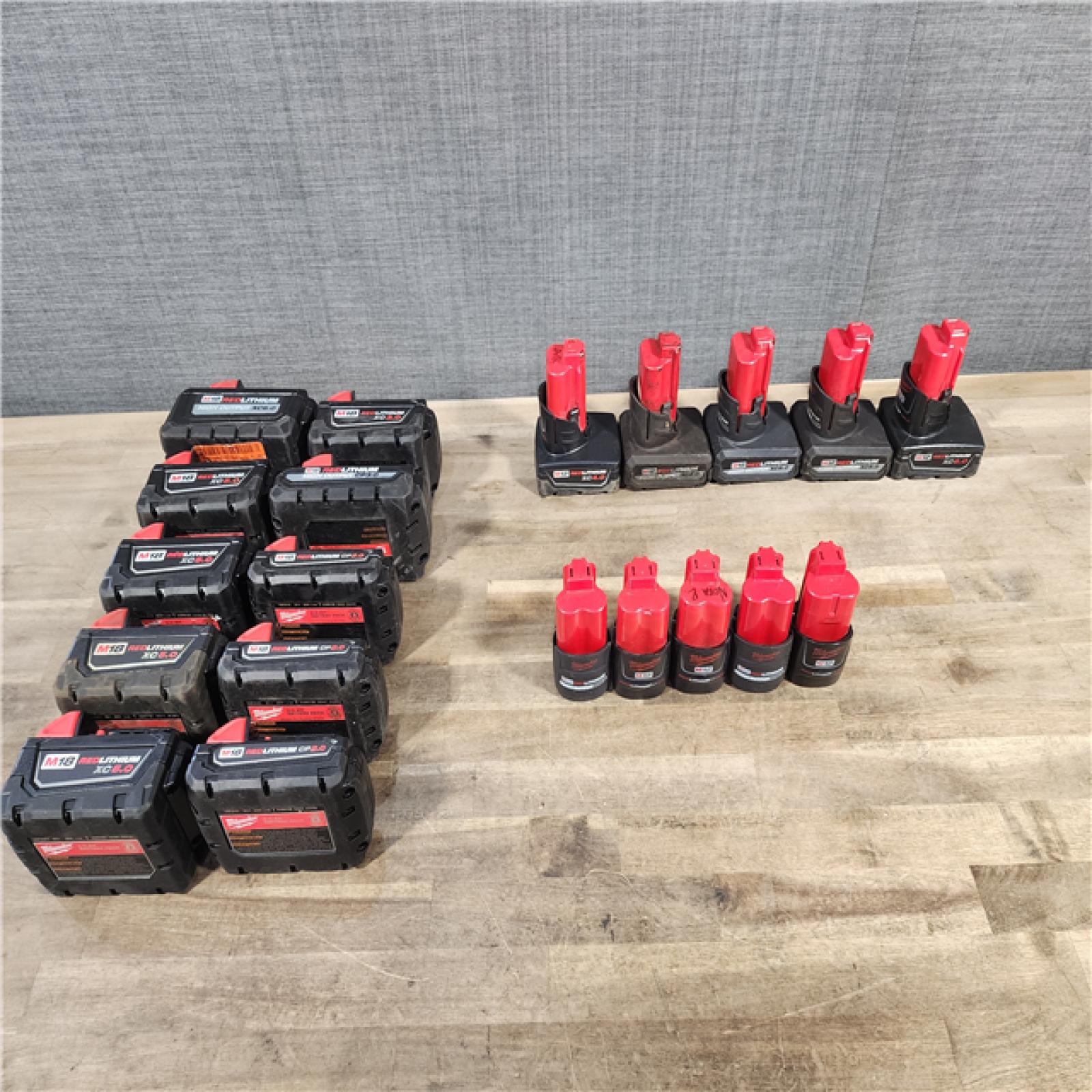HOUSTON LOCATION - AS-IS MILWAUKEE BATTERY PACK QTY - 20