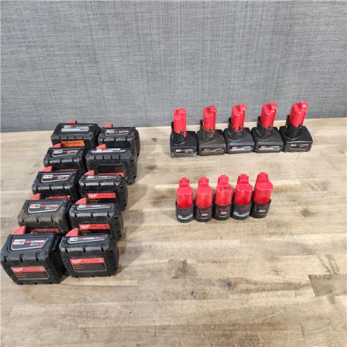 HOUSTON LOCATION - AS-IS MILWAUKEE BATTERY PACK QTY - 20