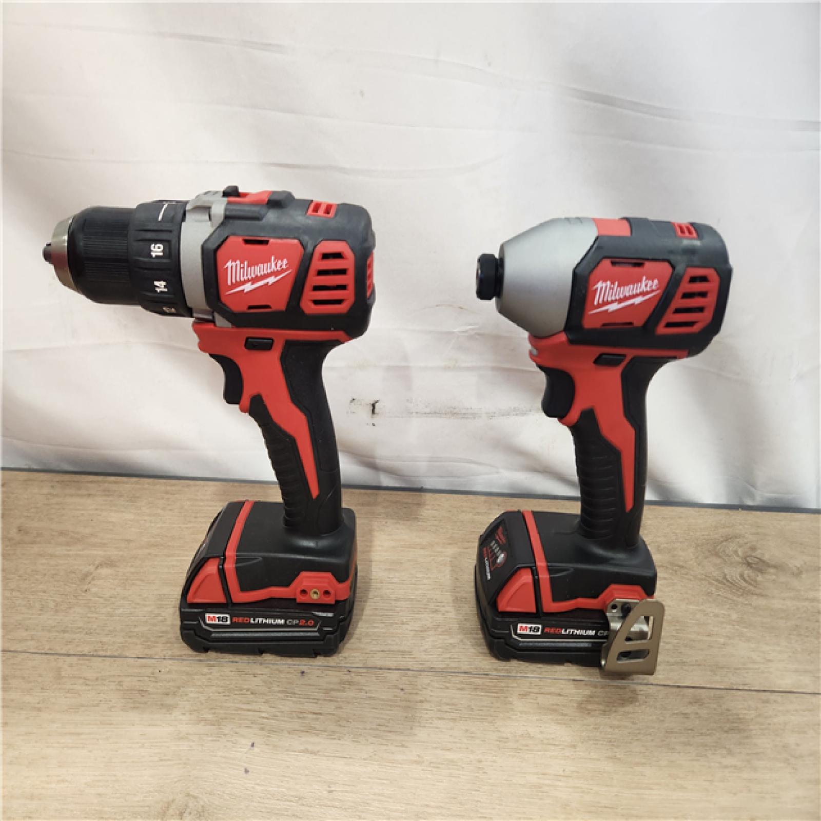 AS-IS- Milwaukee 18V Lithium-Ion Brushless Cordless Compact Drill/Impact Combo Kit