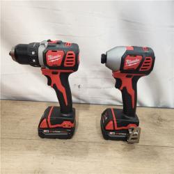 AS-IS- Milwaukee 18V Lithium-Ion Brushless Cordless Compact Drill/Impact Combo Kit