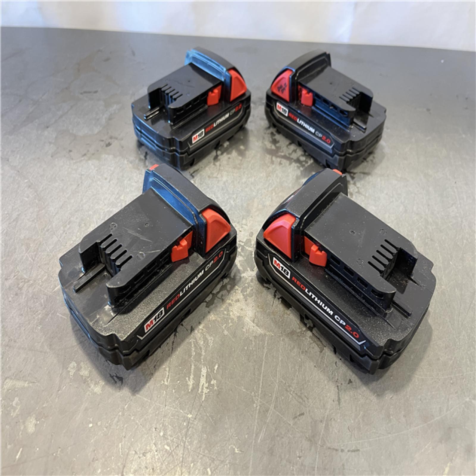 AS-IS  - Milwaukee M18 18-Volt Lithium-Ion Compact Battery Pack Kit (4 Pack)
