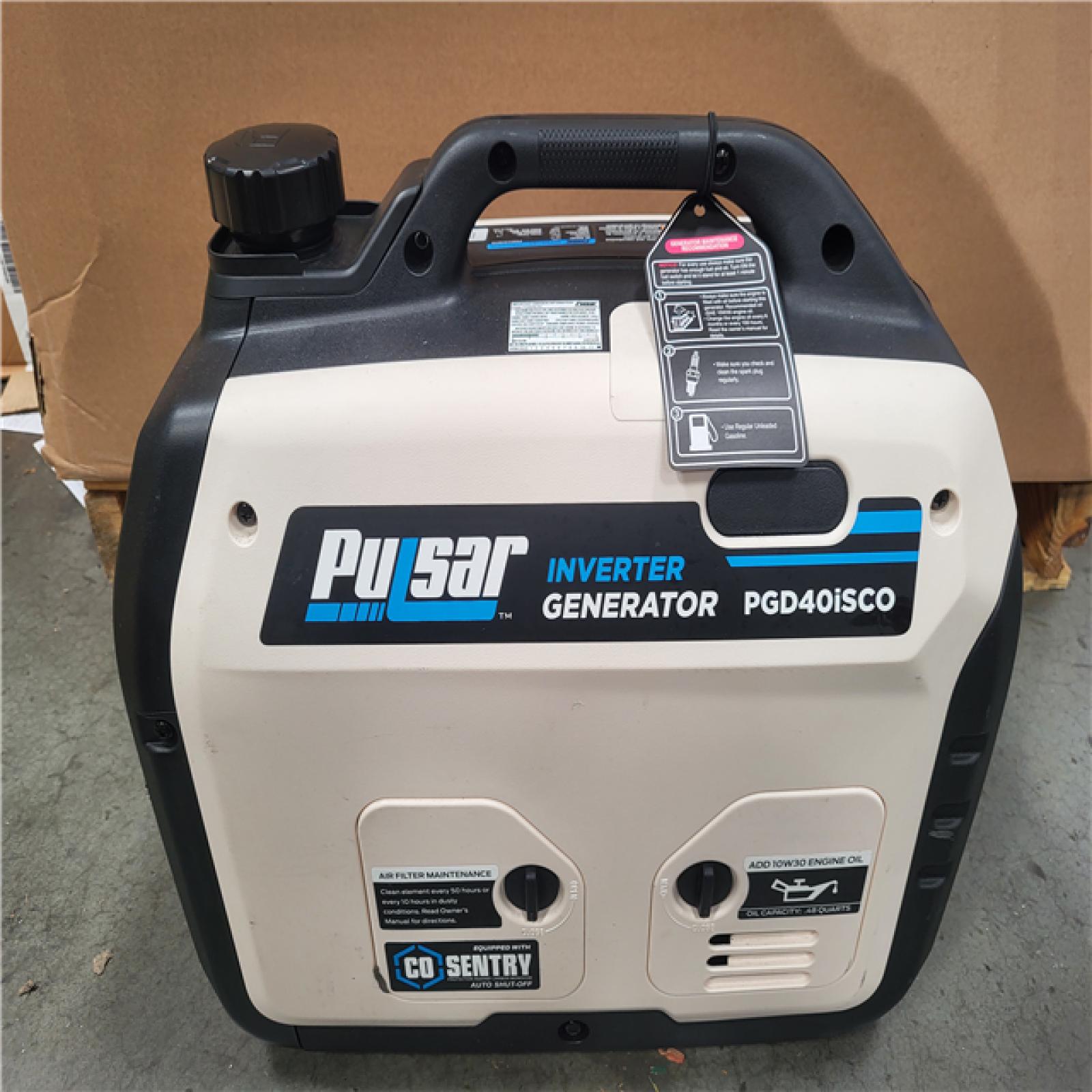 CALIFORNIA AS-IS LIKE NEW PULSAR 4000 WATT PORTABLE INVERTER GENERATOR