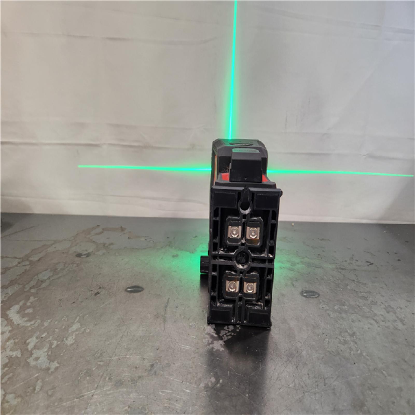 AS-IS- Milwaukee 100 ft. REDLITHIUM Lithium-Ion USB Green Rechargeable Cross Line Laser Level with Charger