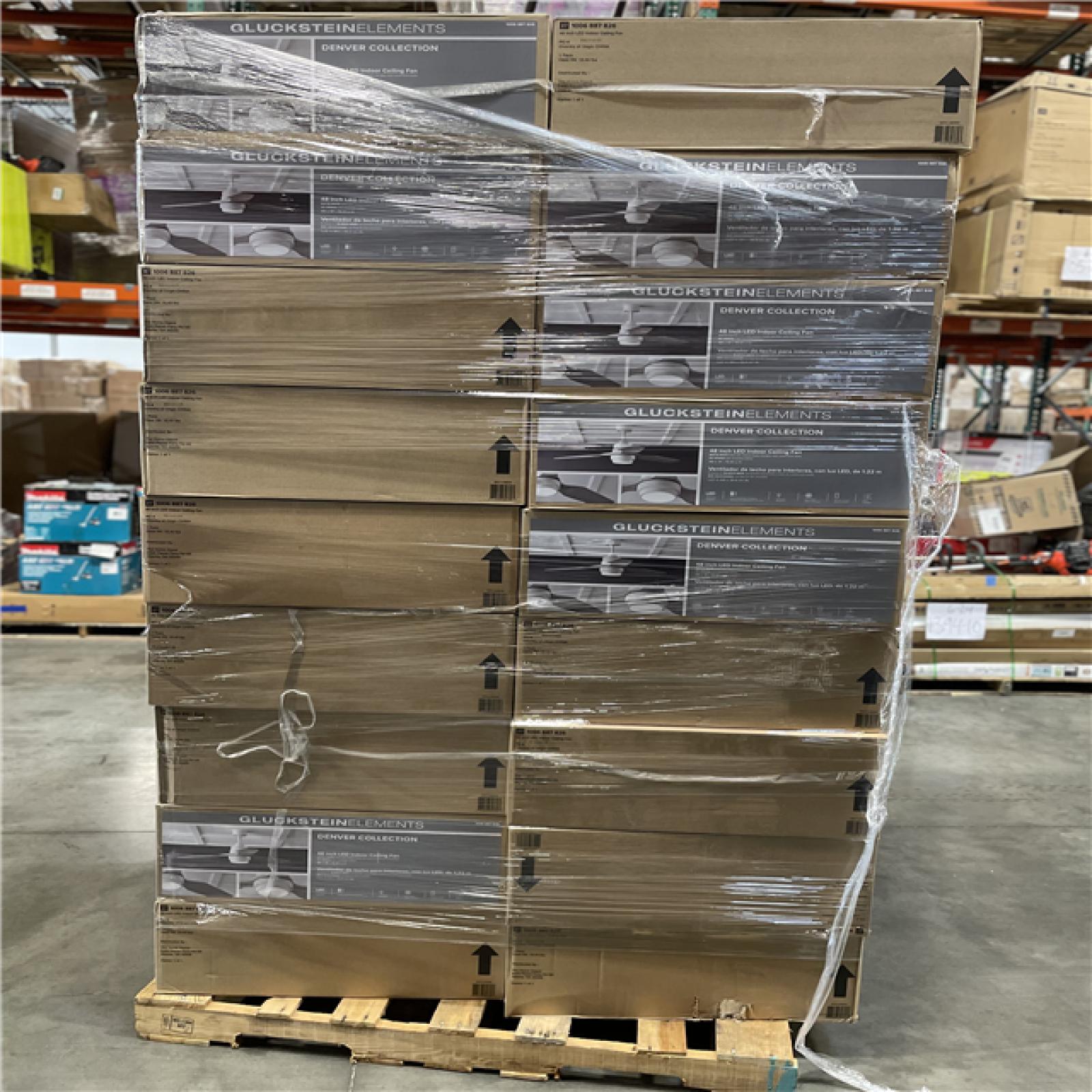 DALLAS LOCATION - Denver 48 in. Integrated LED Indoor White Ceiling Fan with Remote PALLET-(48 UNITS)