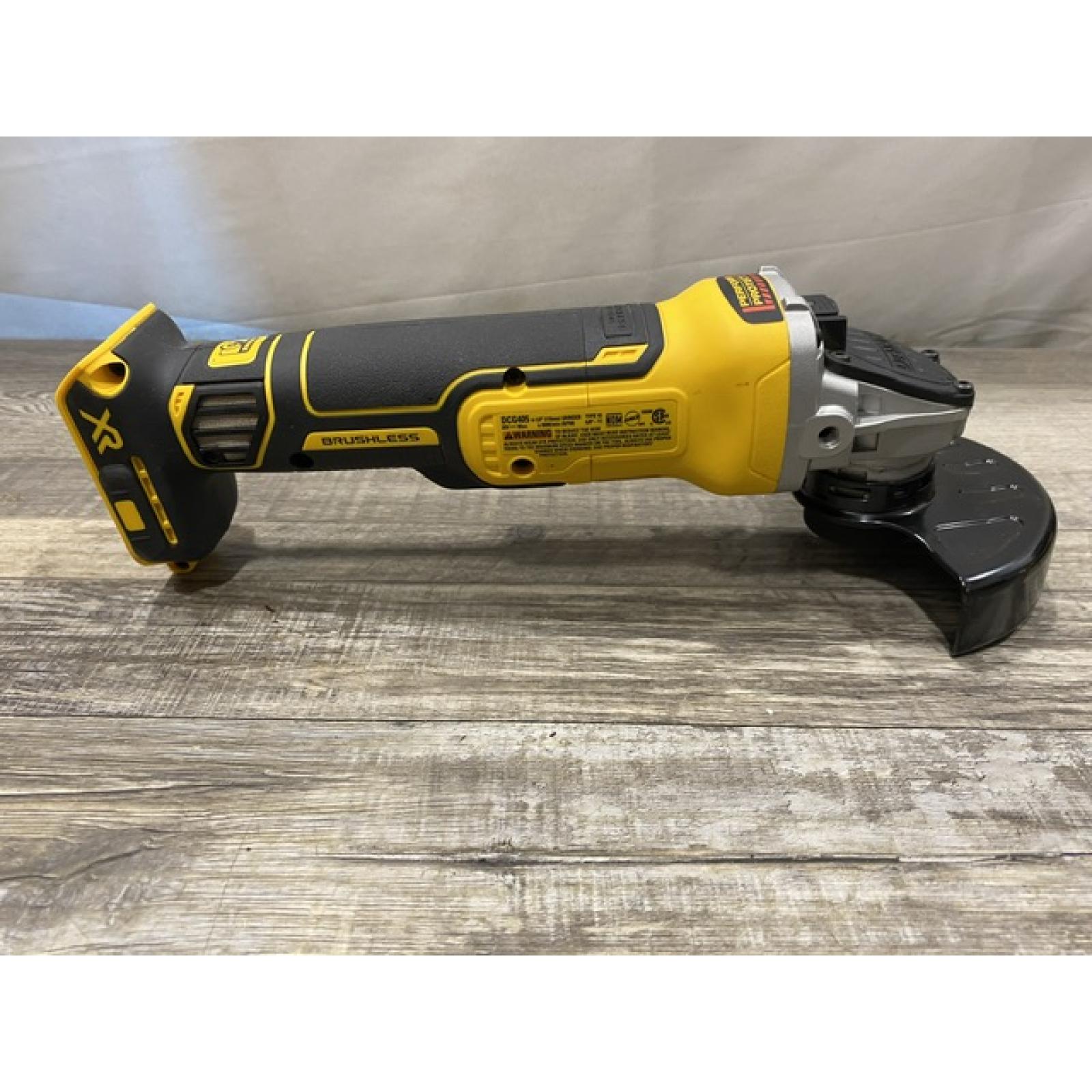 AS-IS DEWALT 20V MAX XR Cordless Brushless 4.5 in. Slide Switch Small Angle Grinder with Kickback Brake (Tool Only)