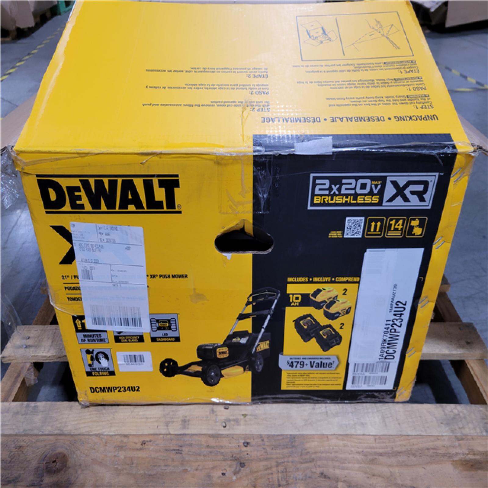 California AS-IS DEWALT 21/PULG/PO (533.4mm) 2X 20V MAX* XR PUSH MOWER