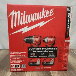 NEW- Milwaukee M18 Compact Brushless 2-Tool Combo Kit