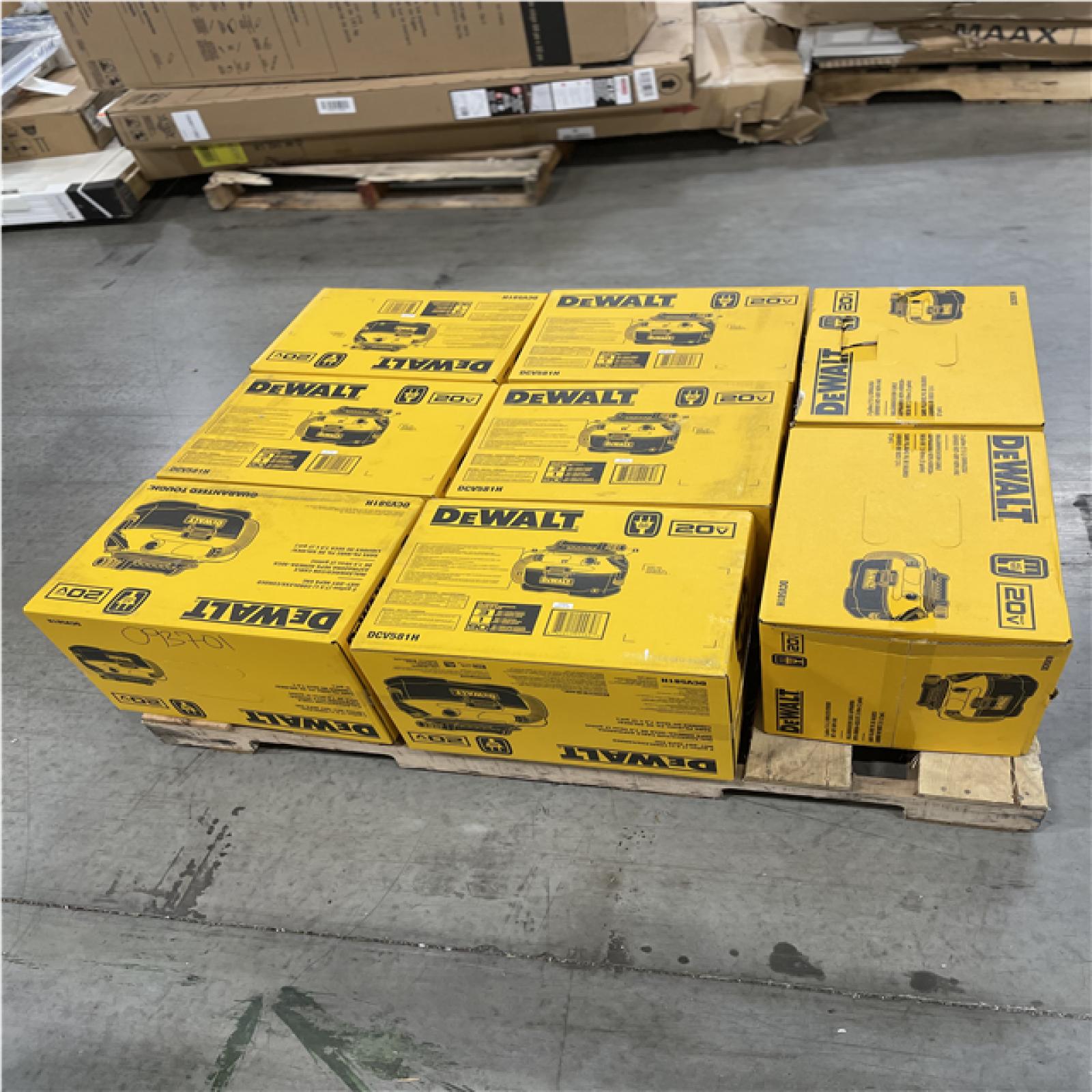 DALLAS LOCATION- NEW!- DEWALT 20V MAX 2 Gal. Cordless/Corded Wet/Dry Vacuum PALLET ( 8 UNITS)