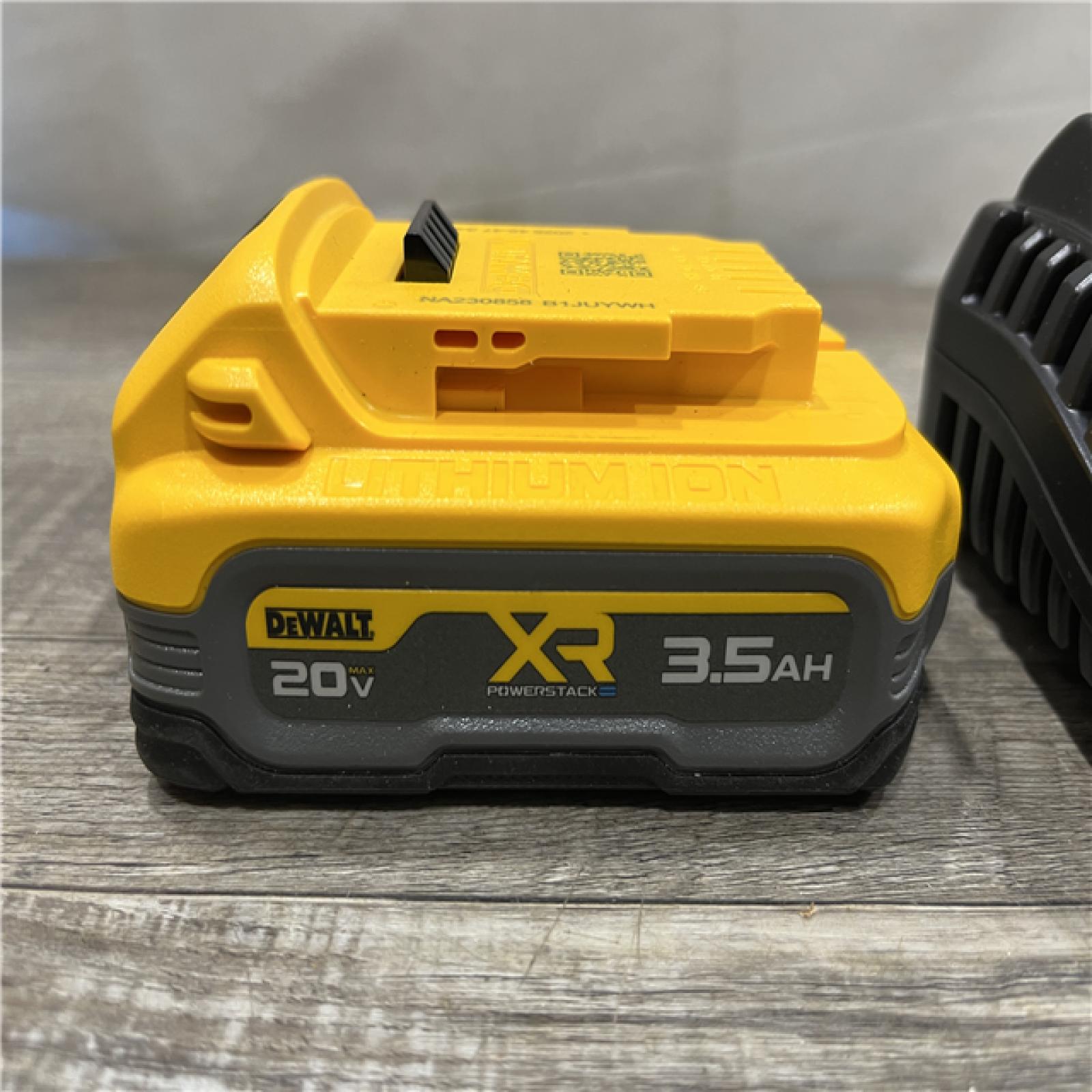 AS-IS DEWALT 20V MAX XR POWERSTACK Lithium-Ion Battery Starter Kit with 3.5Ah Battery and Charger