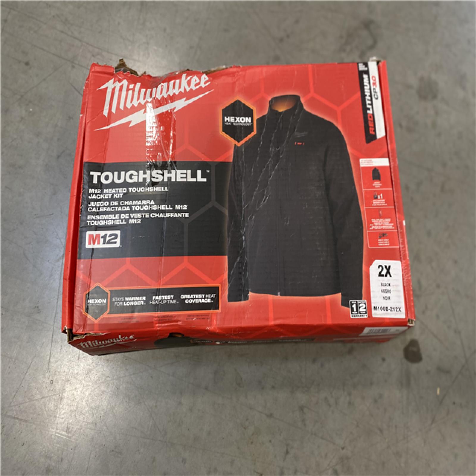 Milwaukee Men's 2X-Large M12 12V Lithium-Ion Cordless TOUGHSHELL Gray Heated Jacket with (1) 3.0 Ah Battery and Charger