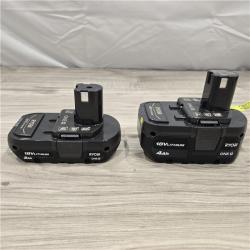 LIKE NEW! - Ryobi ONE+ 18V Li-Ion Starter Kit - 4.0 Ah Battery  2.0 Ah Battery  Charger