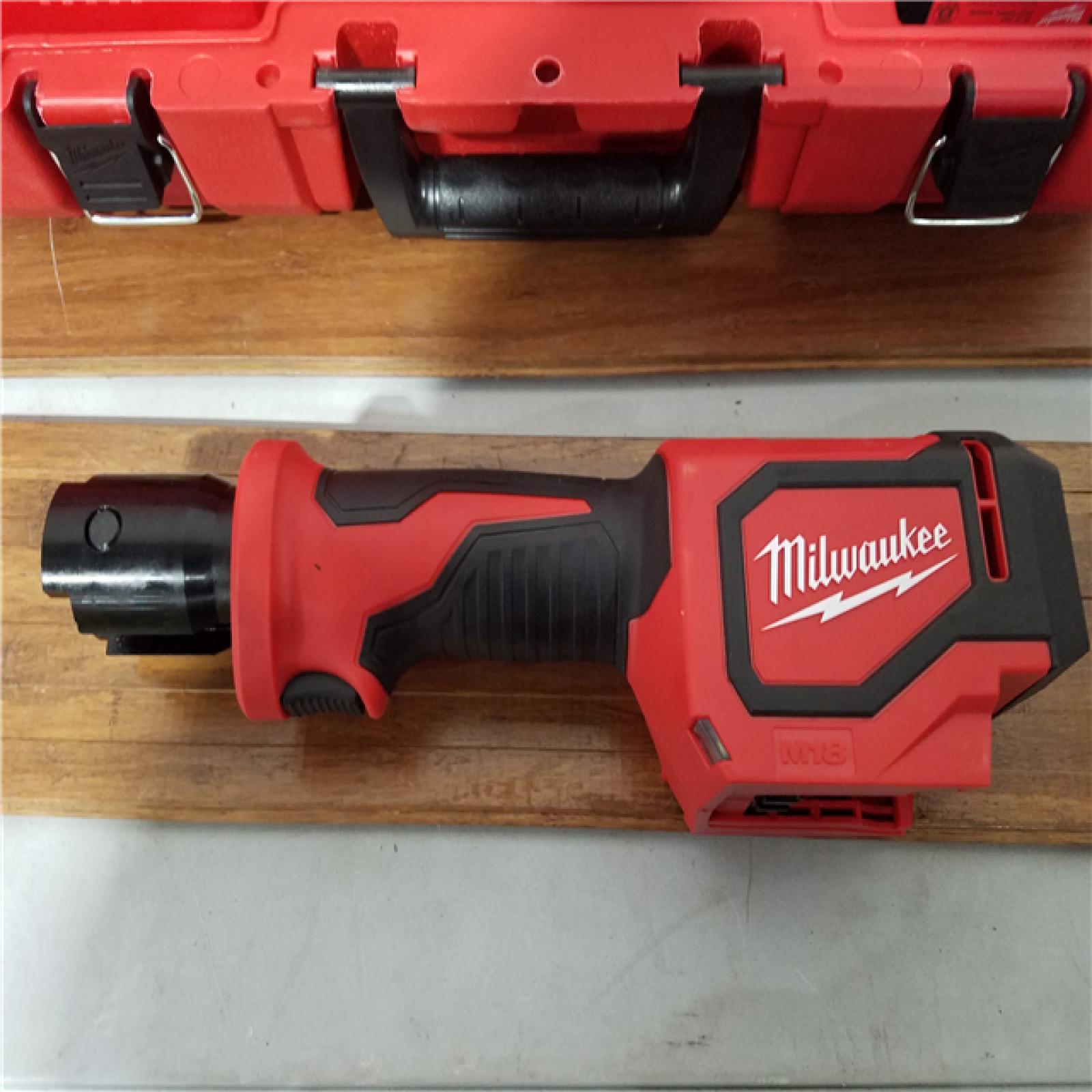 California NEW Milwaukee M18 Short Throw Press Tool with Pex Crimp Jaws  Includes (2) Batteries  Charger and Hard Case