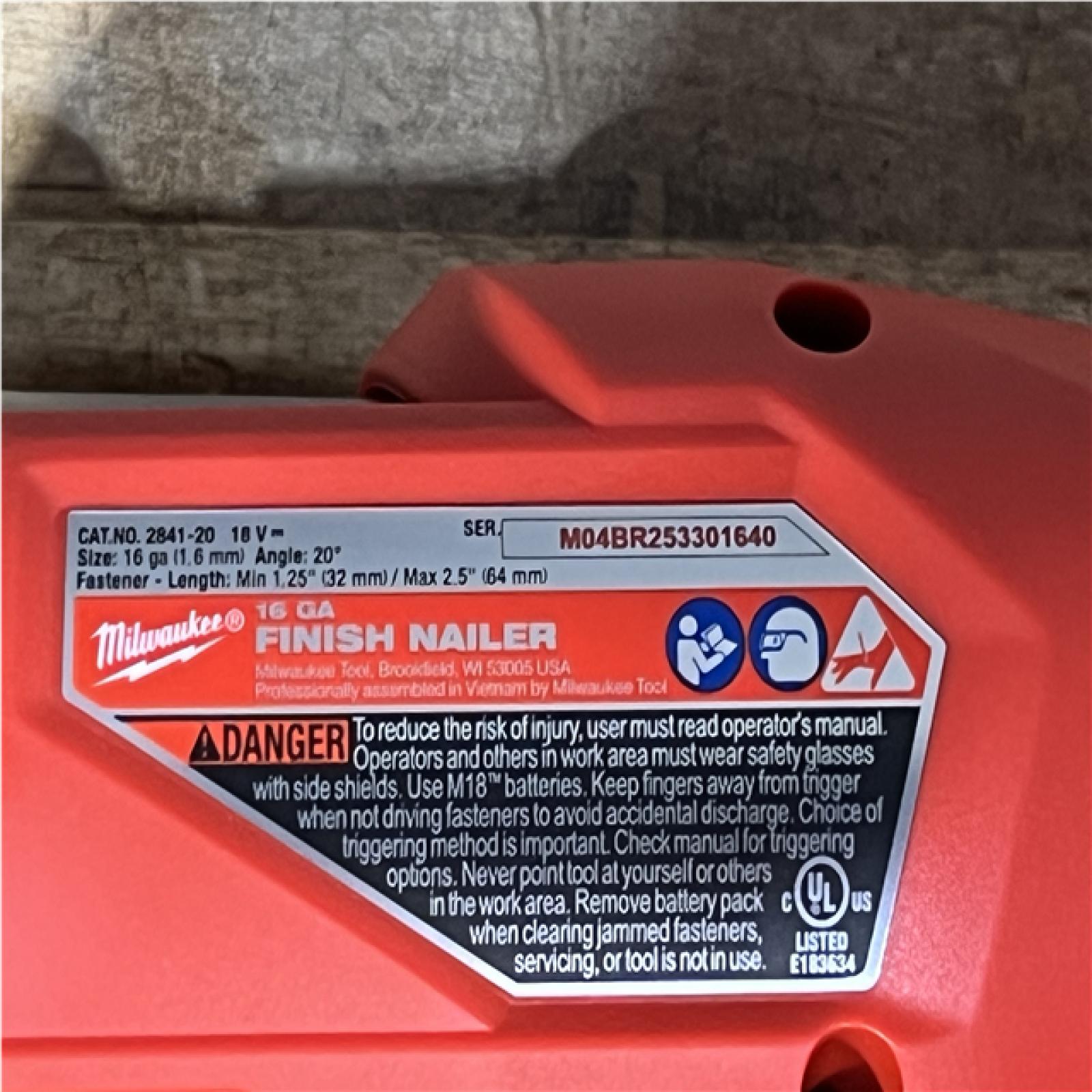Houston Location AS-IS Milwaukee FUEL 18-Volt Lithium-Ion Brushless Cordless Gen II 16-Gauge Angled Finish Nailer (Tool-Only)